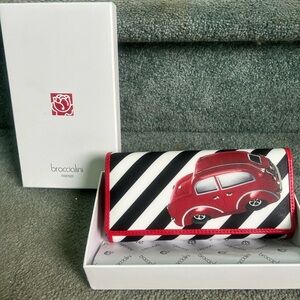 Braccialini Red and Black Striped Wallet